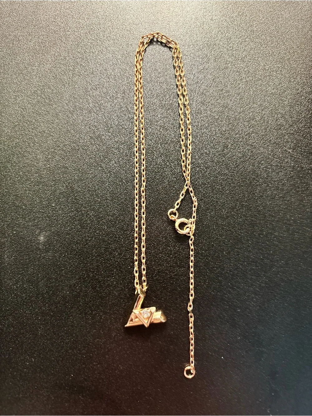 Louis Vuitton Gold Origami Heart Pendant Necklace